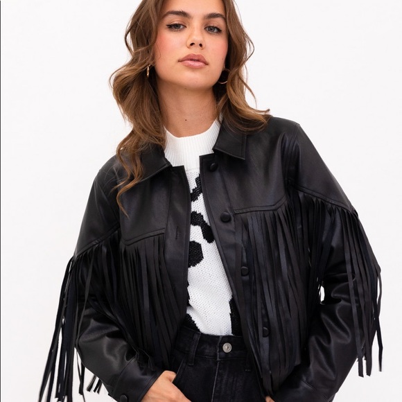 *JUST IN* Tailgate Faux Leather Black Jacket - Picture 3 of 6